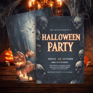 Skull & Webben Spooky Halloween Inbjudningar