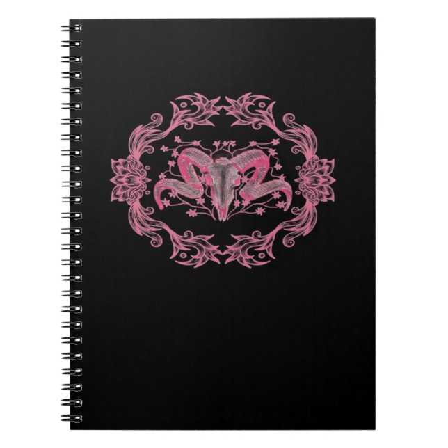 Skull Whimsigoth Aesthetic Anteckningsbok (Framsidan)