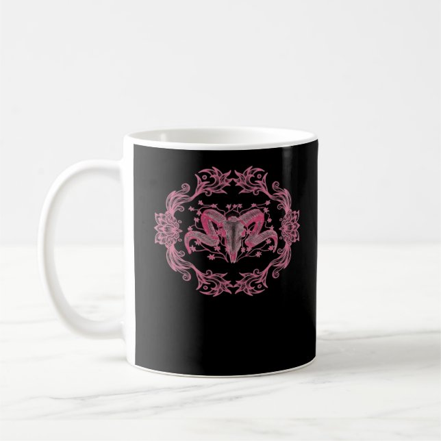 Skull Whimsigoth Aesthetic Kaffemugg (Vänster)