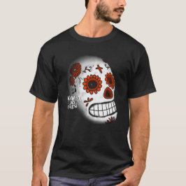 Skull white and flowes t shirt