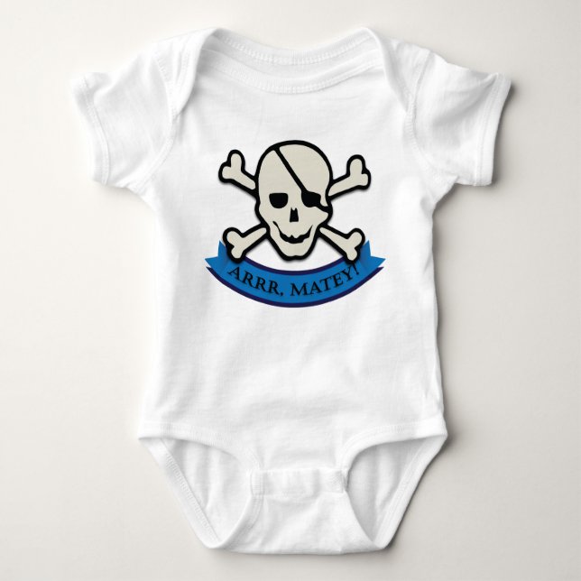 Skull - White Baby Jersey Bodykostym Tee (Framsida)