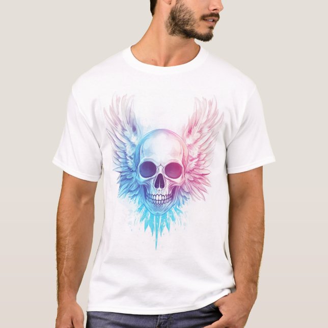 Skull with Angel Wings T Shirt (Framsida)