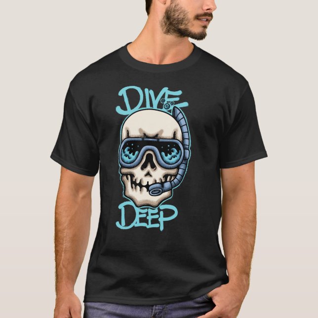 Skull with Dive Gear streetwear  T Shirt (Framsida)