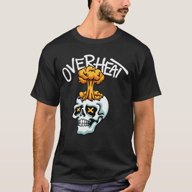 Skull With Explosion streetwear  T Shirt (Framsida)