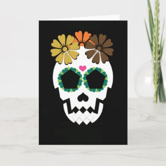 Skull With Fall Hued Flowers Kort