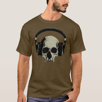 skull with headphones tee