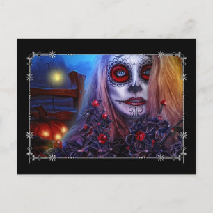 Skull Woman och Black Holly Vykort