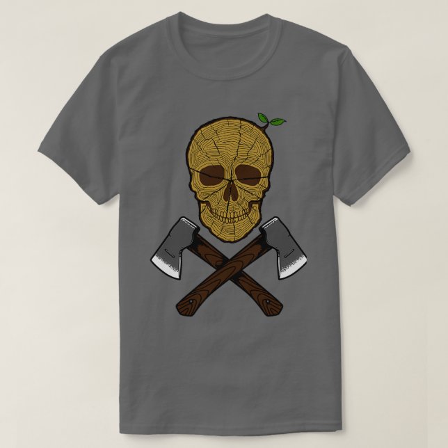 Skull Wood T Shirt (Design framsida)