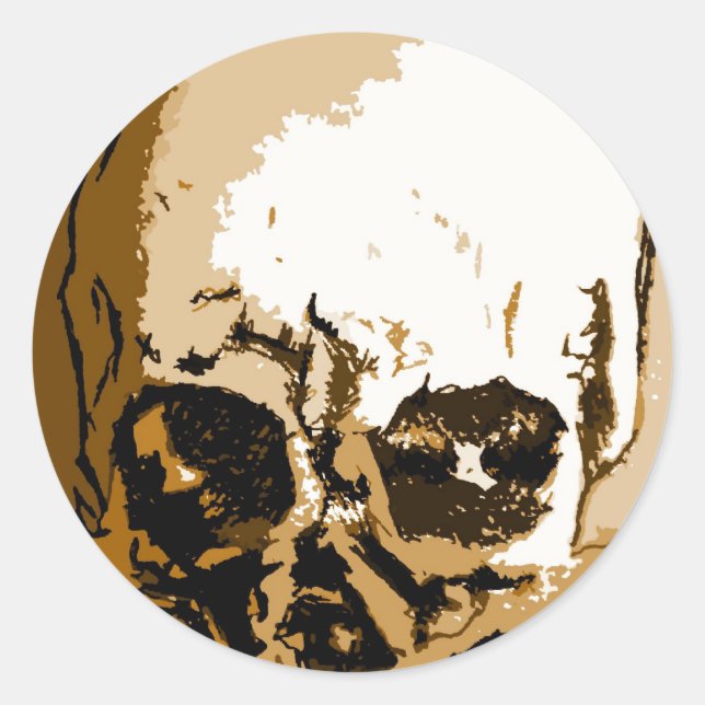 Skulla Döskallar Runt Klistermärke (Framsida)