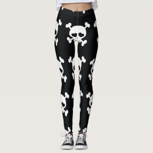 Skullben: Svartvit Mönster. Leggings