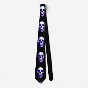 Skullblå och svart teckning slips