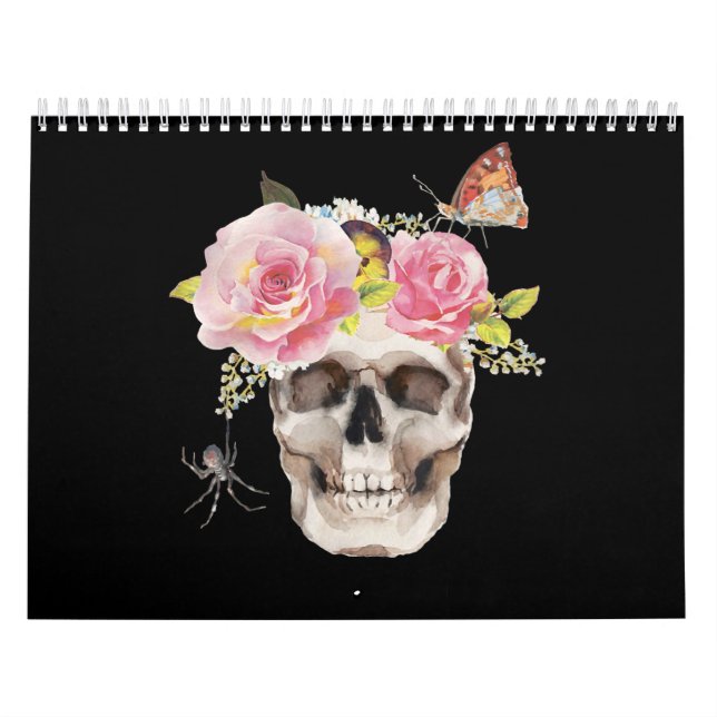Skullblommor Butterfly Spider Halloween Gift Kalender (Omslag)