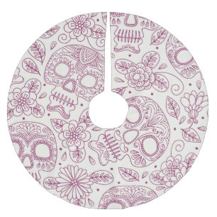 Skullblommor: Den mexikanska dagen är sömlös. Julgransmatta Borstad Polyester