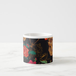 Skullblommor: Sömlös Mörk - bakgrund. Espressomugg