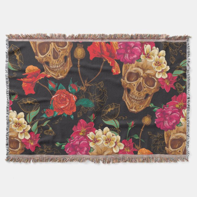 Skullblommor: Sömlös Mörk - bakgrund. Filt (Framsidan)