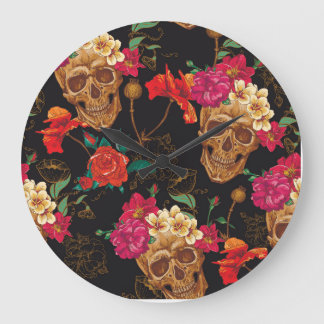 Skullblommor: Sömlös Mörk - bakgrund. Stor Klocka