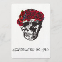 Skullbröllopsinbjudan - till döden gör oss del