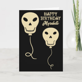 Skullbubblor Personlig Goth Birthday Kort
