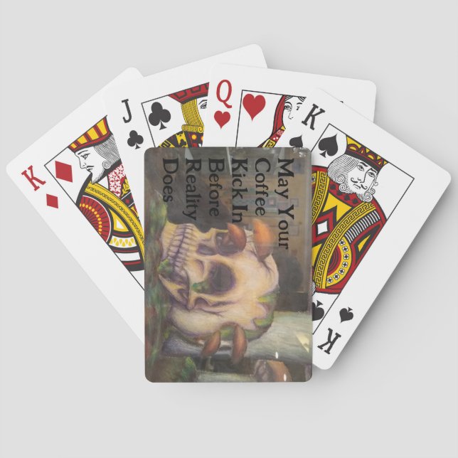 Skulldekan av kaffe som sparats in före verklighet casinokort (Baksidan)