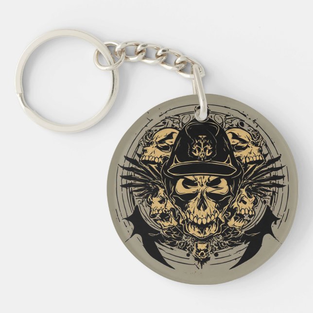 Skulldesign med Vingar och symboler (Framsidan)