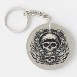 Skulldesign med Vingar och symboler