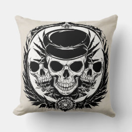 Skulldesign med Vingar och symboler Kudde