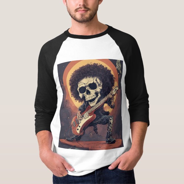 SkullDesign #RabidSkull #ElectricGuitar #SkullArt T Shirt (Framsida)