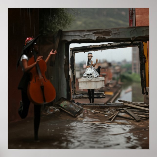 Skulldoll Lagning Bass Witchy AI Art Matte-värde Poster (Framsidan)