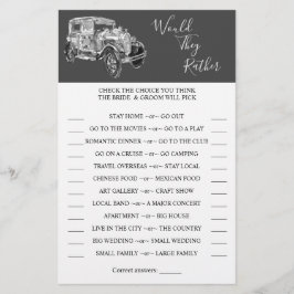 Skulle de hellre spela upp spelkortet i Bröllop? Flygblad