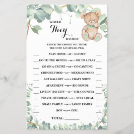 Skulle de snarare bära ett greeneri Shower Game Ca Flygblad