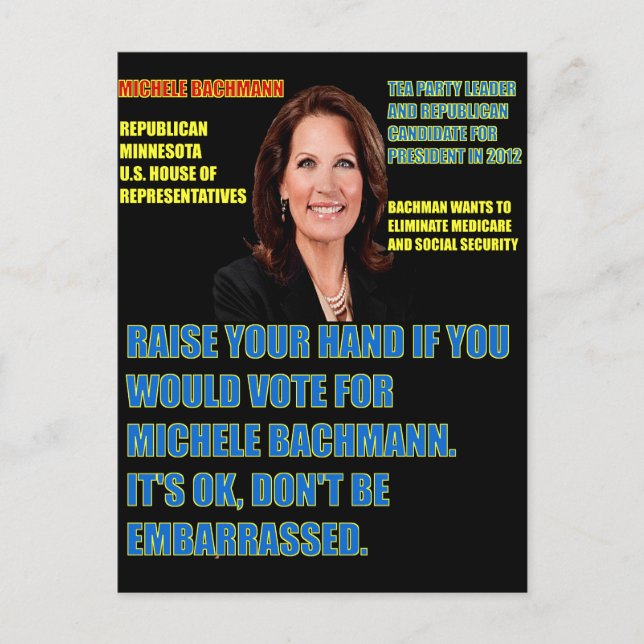 Skulle du rösta för Michele Bachmann? Vykort (Framsida)
