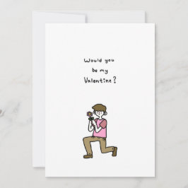 Skulle du vara min Valentine? En pojke med blomma Julkort