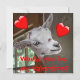 Skulle du vara min Valentine? Goat Funny Card
