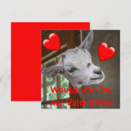 Skulle du vara min Valentine? Goat Funny Card