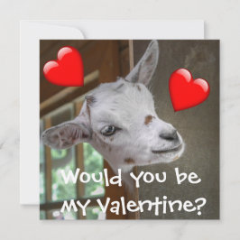 Skulle du vara min Valentine? Goat Funny Card
