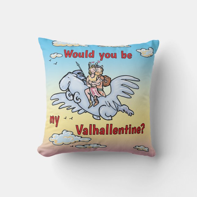 Skulle du vara min Valhallentine? Kudde (Framsida)