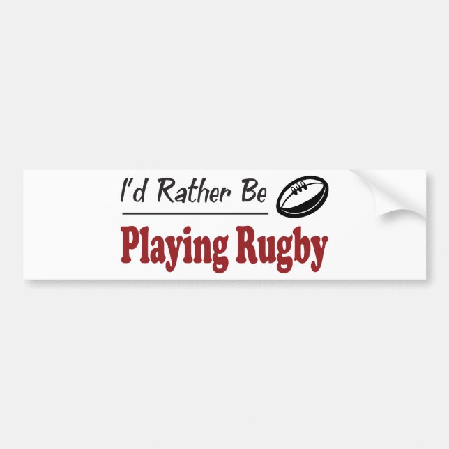 Skulle Hellre Spela Rugby Bildekal (Framsidan)