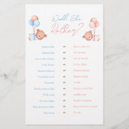 Skulle hon hellre än pojkvän Twillingar Nalle Game Flygblad