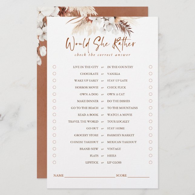 Skulle hon hellre än Terracotta Blommigt Möhippa G (Fram/baksida)