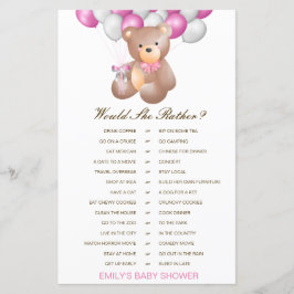 Skulle hon hellre Baby Shower-spel UTRYCKT