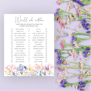 Skulle hon hellre - Blommig baby shower-spel