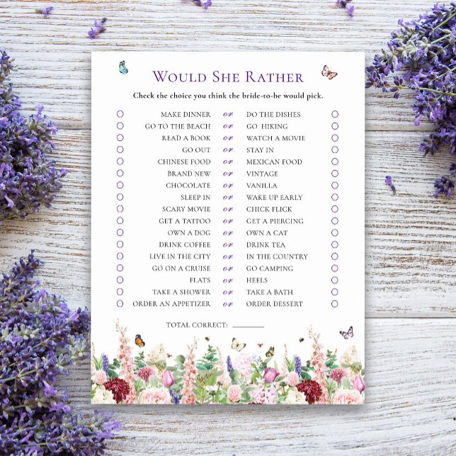 Skulle hon hellre Blommigt Möhippa Game? (Skapare uppladdad)