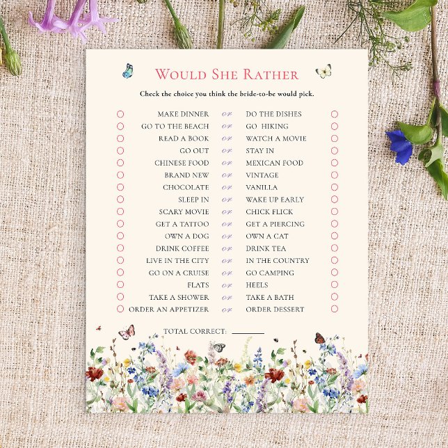 Skulle hon hellre | Boho Wildblommor Möhippa (Skapare uppladdad)