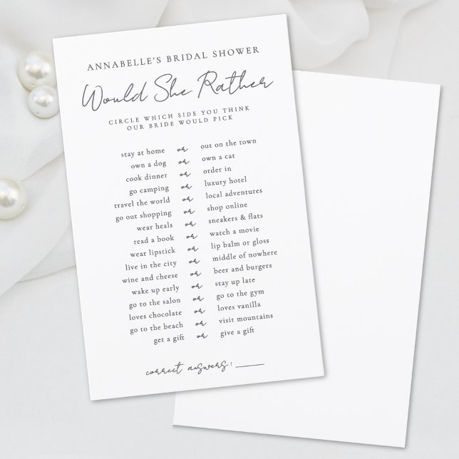 Skulle hon hellre brista Möhippa Game? (Would She Rather Bride Bridal Shower Game)