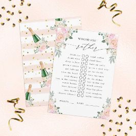 Skulle hon hellre byta Champagne Blommigt Party Ga Tilläggskort