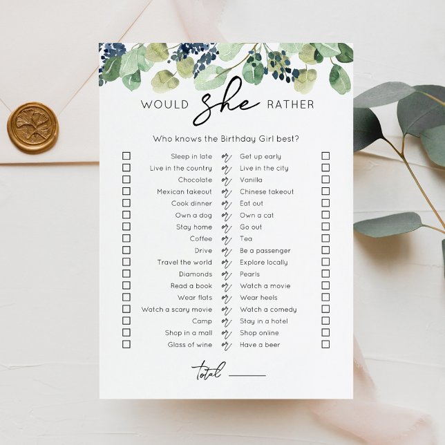 Skulle hon hellre byta Födelsedagsfest-spelkort? Inbjudningar (Skapare uppladdad)