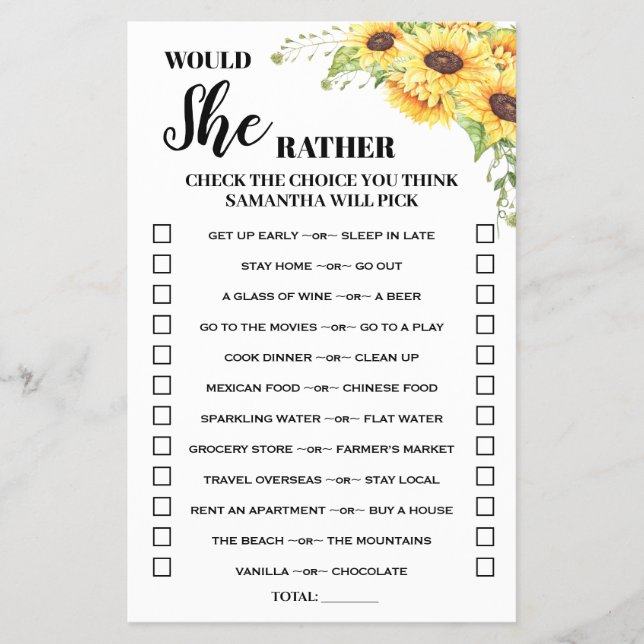 Skulle hon hellre duscha det engelska spansk spelk flygblad (Framsidan)