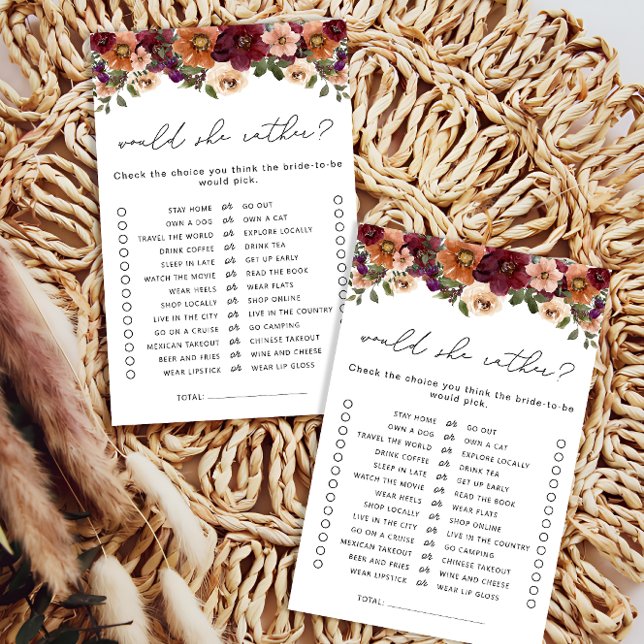 Skulle hon hellre få Floral Bridal Shower Game? (Skapare uppladdad)