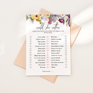 Skulle hon hellre ha blomsterbröllopsduschspel inbjudningar