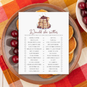 Skulle hon hellre hellre se Pancakes babyduschspel